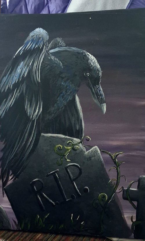 Dark raven painting by Art Day Dream