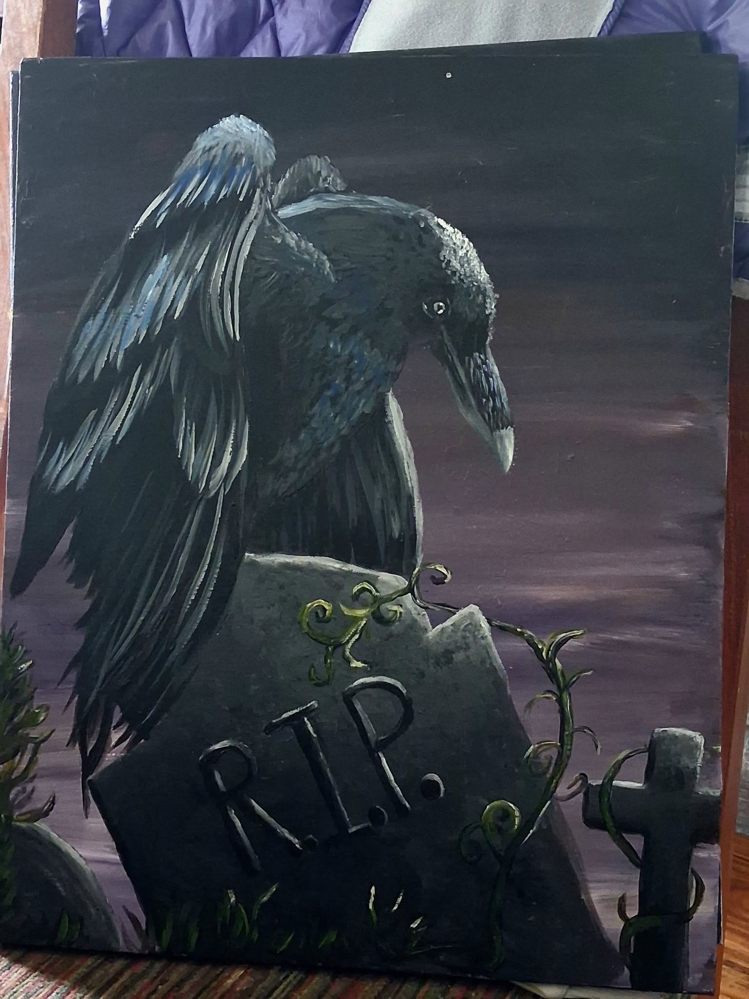Dark raven painting by Art Day Dream
