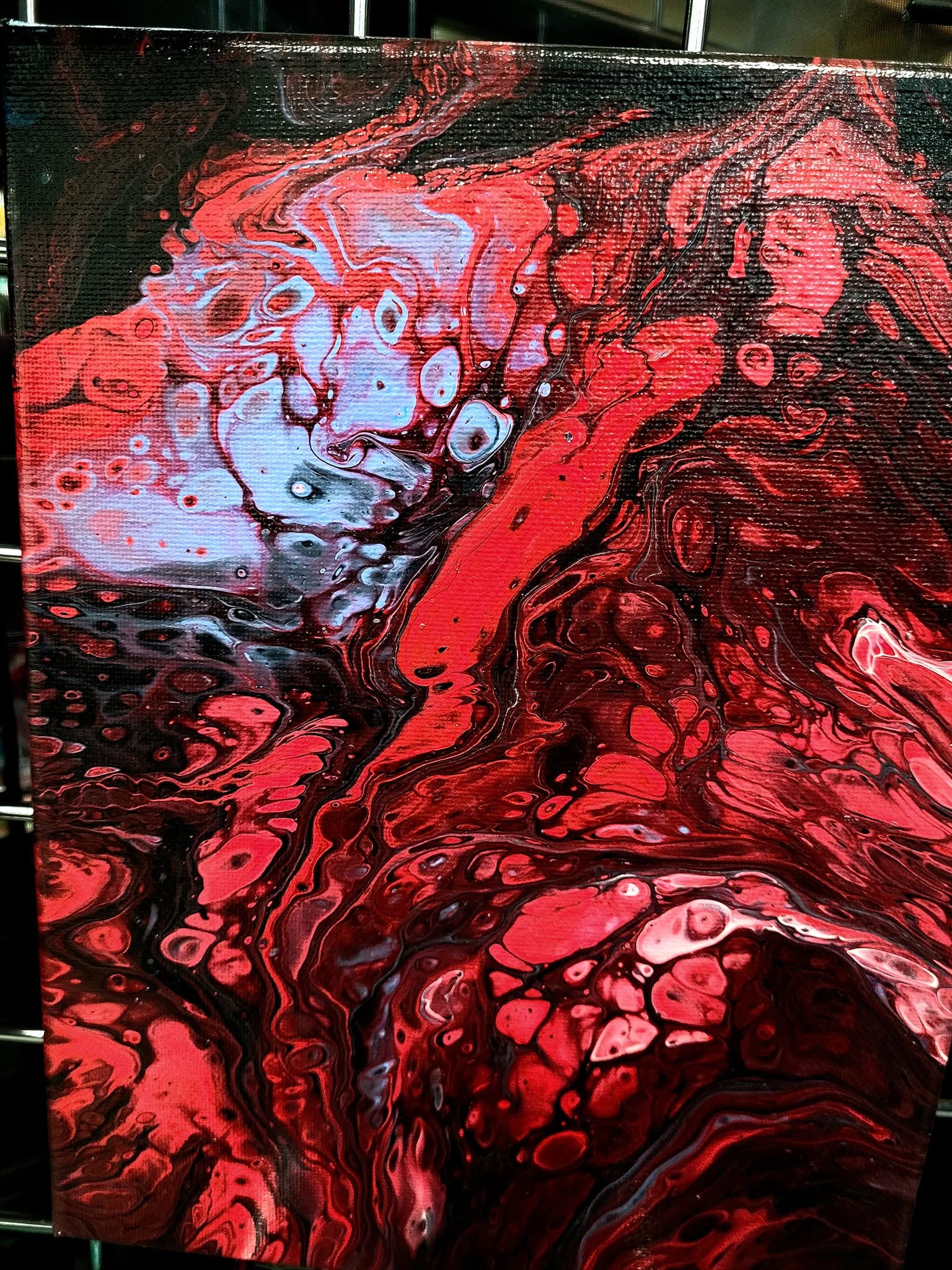 Red abstract painting