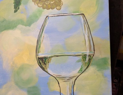 Wine glass painting on canvas